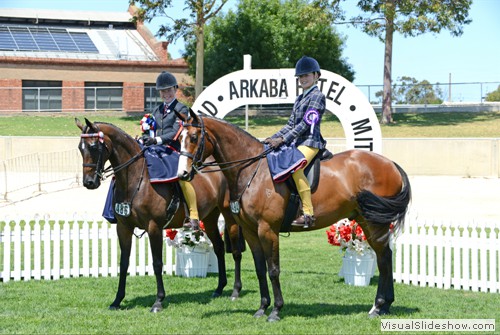 Champion and Reserve Champion Equestrian SA Rider of The Year 13yrs  15yrs from L to R  Breanna Forster & Kirilee Jordon