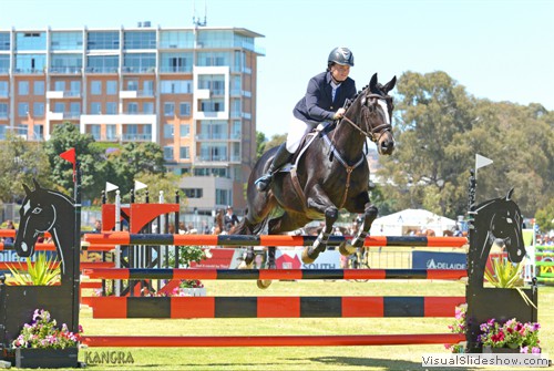 Taylor Robertson (YR) riding PP Rouse About in the CCI** showjumping