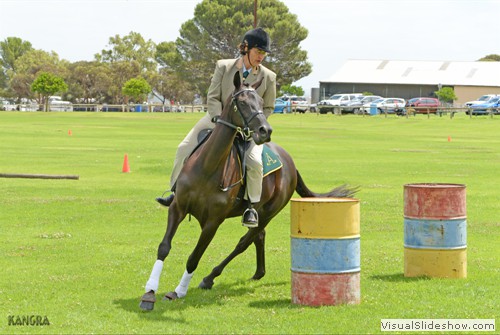 Catherine Agius riding Ashborns Volare during the Ridden time trial 5yo maturity class